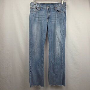Lucky Brand Sweet N Low Light Wash Distressed Raw Hem Jeans Size 10/30